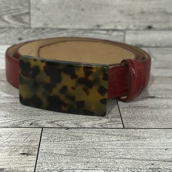 Vintage Carlisle red animal skin leather belt size medium - Picture 1 of 4